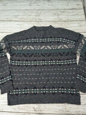 Vintage Wool Blend Made In USA Geometric Pattern Sweater